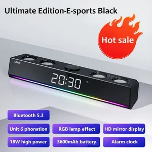 Soaiy 18W พลังงานสูงแบบไร้สาย RGB สำหรับลำโพงคอมพิวเตอร์บลูทูธนาฬิกาปลุกการแสดงผลที่มีคุณภาพสูงในบ้านเบสหนักขนาดเล็ก - Product Image 3