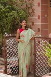 Vêtements indiens et pakistanais élégants en georgette ethnique saree avec bordure en dentelle perlée imprimée 6 couleurs étonnantes au choix - Product Image 4