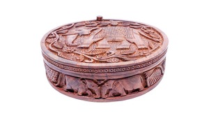 Boîte à épices en bois sculptée à la main avec poignée en laiton assaisonnement multi-usage et stockage d'herbes à bas prix - Product Image 4