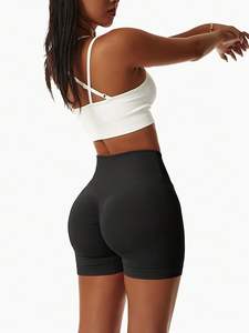 Shorts Deportivos de Cintura Alta, Ajustados, de Satén Sin Costuras, Talla Grande, con Efecto Levanta Glúteos, para Yoga, Gimnasio, Ciclismo, Ecológicos y de Secado Rápido - Product Image 4