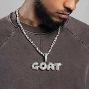 Colgante de diamante de moissanita de corte redondo, colgante de joyería fina de Hip Hop con estilo, colgante de corte único para hombre, regalo para hombre - Product Image 2