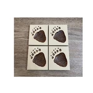Housewarming Acacia Wood <b>Drinks</b> <b>Coasters</b> with Deer Horn <b>Coasters</b> for Cups Wood <b>Coaster</b> for square Shape - Product Image 2