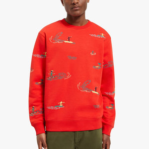 Sudadera Personalizada Lisa con Cuello Redondo en Color Rojo, Sudadera con Logotipo Térmico Personalizado para Hombre - Product Image 1