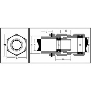Nouvelle presse-étoupe en laiton à double compression résistante aux intempéries SFP01S 34ET Filetage M20 IP66 pour câbles de 10 à 165 mm - Product Image 6