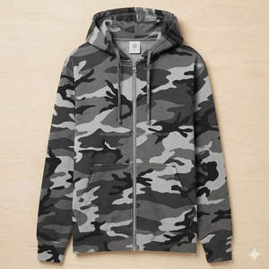 Sudadera con Capucha de Forro Polar 100% Algodón, Estampado de Camuflaje, Manga Larga, 330g, Ecológica, para Hombre, Color y Talla Personalizables, Venta Directa de Fábrica - Product Image 4