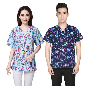 Hospital Impreso Scrub Tops para Mujeres Enfermeras Moda Uniforme Enfermeras Vestido Uniforme - Product Image 6