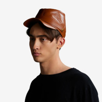 Sombrero Kepi de cuero Nappa sofisticado para mujer, líneas limpias, personalidad fuerte, lujo italiano para sombreros formales de aspecto Total urbano