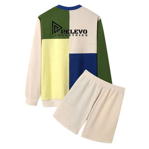 ชุดเซ็ตเสื้อผ้าขาสั้นหลากสีแบบใหม่ สั่งทำได้ ชุดเซ็ตสองชิ้นสำหรับฤดูร้อน ล้างสีแบบ Acid Wash สำหรับผู้ชาย ระบายอากาศได้ดี ขายส่งแบบเปล่า - Product Image 2