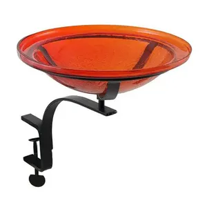 Top Selling Deals with Bird Feeders Bird Bath in Metal with Glass Black & Orange Colour Usage Wall Decorative Hanging & Outdoors