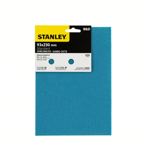 แผ่นกระดาษทรายแบบเจาะรูมาตรฐาน Stanley ขนาด 93x230 มม. สำหรับเครื่องขัด B&D - Product Image 2