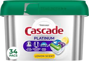 Cápsulas para Lavavajillas Cascade Platinum, Detergente para Lavavajillas, Jabón para Platos, Aroma a Limón, 34 Unidades - Product Image 5