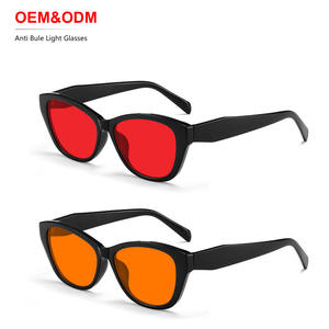 레드 렌즈 리딩 안경 안티 블루 라이트 필터 OEM 안경 블루 라이트 차단기 안경 오렌지 블루 라이트 차단 안경 - Product Image 1