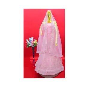 Hervorragende Qualität Premium Material Eleganz in Baby Pink Pailletten verziertes Netz Lehenga Choli mit Dupatta