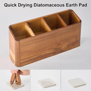 ภาชนะไม้อะคาเซียสำหรับวางเคาน์เตอร์ห้องครัวที่เก็บเครื่องเงินแคดดี้และช้อนส้อมกล่องเก็บเครื่องใช้บนโต๊ะอาหารทำจากไม้สำหรับช้อน - Product Image 3