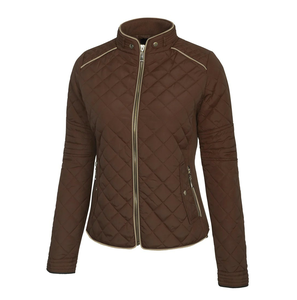 Chaqueta acolchada transpirable de alta calidad para mujer para primavera Color sólido lona doble botonadura invierno cremallera diseño de moda - Product Image 1