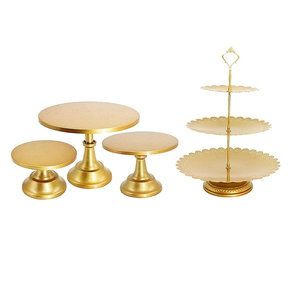 Fantaisie Classique En Laiton Gâteau Stand Premium Vantage Moderne En Laiton Gâteau Stand 3 PCS Différentes Tailles Prix Le Plus Bas - Product Image 2