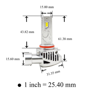HYUGA U723 LED Ampoule Blanche Phare pour Voitures 2PCS 12V 30W 3000LM IP68 Compatible H4 H8 H9 H11 H16 HB3 9005 HB4 9006 Aluminium - Product Image 2