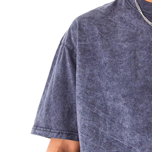Microfibre mode personnalisé lavage à l'acide graphique t-shirt hommes surdimensionné Vintage t-shirt imprimé de haute qualité Logo personnalisé OEM Service - Product Image 6