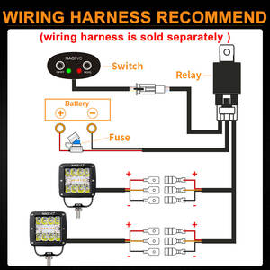 Barra de Luces LED Ámbar NAO de 480W, 3 y 4 Pulgadas, 4X4, para Wrangler, Accord, SUV, Camioneta, Todoterreno, IP68, Impermeable - Product Image 5