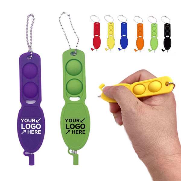 Push Pop Fidget Pen Keychain Stress Relief Toy Portable Popper for Kids and Adults Fun Relaxation Gadget