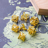 Sanseking-Jeu de dés en cuivre polyédrique de 7 pièces, taille standard, pour table de jeu de rôle et jeux de société