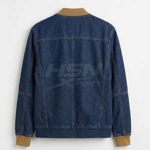Top Selling Oversized Custom Made <b>Men</b> <b>Jeans</b> Bomber Jacket Stand Collar Front Latest Design <b>Cheap</b> Price OEM Service Winter Jacket - Product Image 2