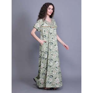 Camisón de Gasa de Algodón con Bolsillo Lateral, Cierre con Botones, Transpirable, Estilo Bonito, 3XL, ODM - Product Image 3