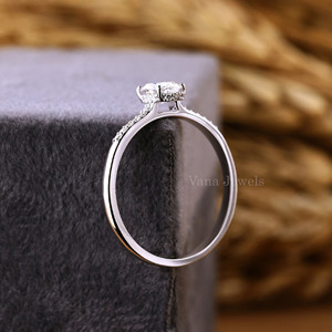 แหวนเพชรรูปวงรีสำหรับปลูกในห้องแล็บแหวนหมั้นแบบซ่อน - Product Image 4