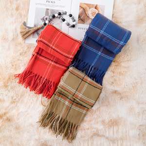 Hot Selling Women's Winter Plaid <b>Scarves</b> Breathable Windproof Stylish <b>Traditional</b> <b>Scarves</b> & <b>Shawls</b> Available in Colorful Designs - Product Image 1