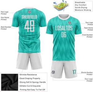 Personnalisé 100% Polyester Respirant Hommes Football Jersey Football Uniformes Ensembles Football Porter Jersey Ensemble Kits Football Ensemble Complet - Product Image 3