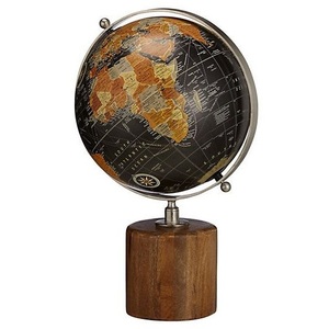 Conception Standard Papier Globe Base En Bois Finition Vintage Carte Du Monde Éducatif Structure Intérieure Modèle En Métal pour La Géographie - Product Image 1