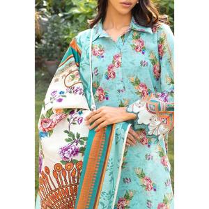 Conjunto de 3 Piezas de Salwar Kameez para Mujer, Estampado Digital, Algodón Khaddar y Tela Lawn, Estilo Casual Étnico Indio, Corte Regular SD-52165 - Product Image 1