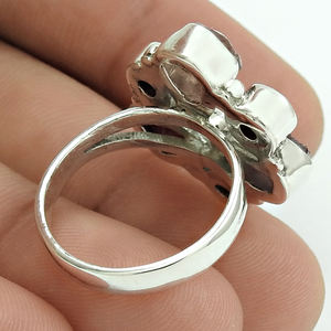 Natural Tourmaline Garnet Gemstone <b>Ring</b> 925 Sterling Silver Handmade Jewelry Bulk Wholesale Silver <b>Rings</b> Wholesaler Manufacturer - Product Image 3