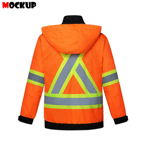 Chaqueta de seguridad para adultos, ropa de trabajo con 2023 mangas completas, logotipo personalizado de alta calidad, cremallera frontal impresa - Product Image 3