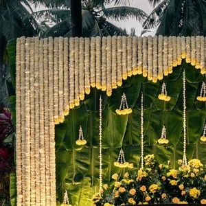 พวงมาลัยดอกดาวเรืองเทียม |   ดอกเจนด้าฟูลสีเหลืองและสีส้มสำหรับตกแต่งงานดิวาลี งานฮัลดี และงานขึ้นบ้านใหม่ - Product Image 1