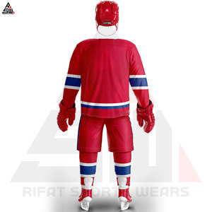 Ensembles d'uniformes de hockey sur glace professionnels de haute qualité - Impression numérique personnalisée, séchage rapide, 100% polyester, unisexe, adulte, 10 ensembles - Product Image 4