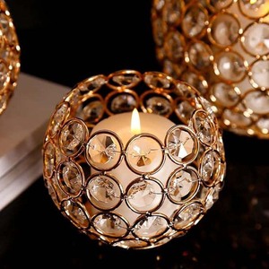 Hot Selling Customized Size Iron <b>Wire</b> Crystal Bead Candle Holder Metal <b>Lighting</b> Decoration for Wedding Table Votive Shape - Product Image 5