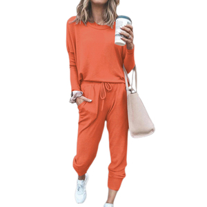 ชุดวอร์ม2ชิ้นสำหรับผู้หญิงชุดวิ่งวาไรตี้แบบไม่เจือปนใส่สบายฤดูใบไม้ผลิ2023 - Product Image 6