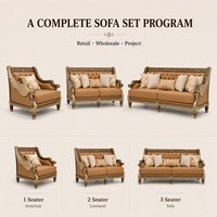 Amerikanischer Stil 3-teiliges Wohnzimmer-Sofa-Set 1-2-3-Sitzer Klassischer Sessel Loveseat Sofa Großhandel Möbel