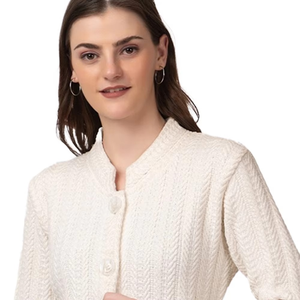 Suéter Cárdigan Informal de Otoño para Mujer, Ecológico, con Logotipo Personalizado, al por Mayor, con Botones, 100% Algodón - Product Image 5