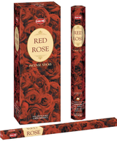 Paquete de 6 Varillas de Incienso HEM Red Rose (120 Varillas, 301g) Aroma Floral Natural para Aliviar el Estrés, Relajación y Fragancia para el Hogar