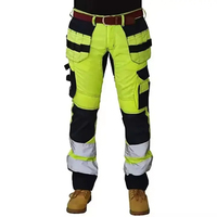 Venta al por mayor de ropa unisex ligera de alta visibilidad de seguridad pantalones de trabajo pantalones de alta calidad personalizados de seguridad vial pantalones reflectantes