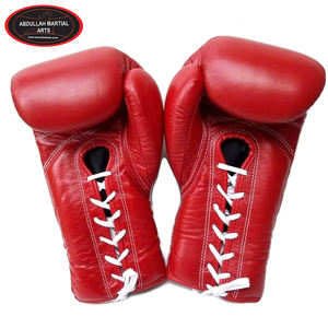 In Red Color Good Selling Highest Quality Make Your Own New Arrival Boxing <b>Gloves</b> With <b>Laces</b> by ABDULLAH MARTIAL ARTS - Product Image 3