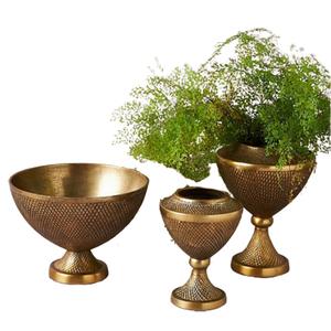Unique Design Metal Flower Bowl for Garden Decoration Indoor & Outdoor Party Decoration Aluminium Flower <b>Vases</b> <b>Set</b> of <b>3</b> - Product Image 1