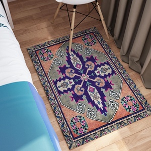 Tapis imprimé au design vintage - Rose, Marron, Persan, Turc, Petit, Épais, Chambre, Motif, 3D, Tapis en chenille - Product Image 5
