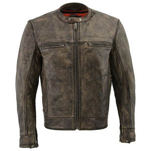 Veste à col montant en cuir de mouton pour hommes de haute qualité du fabricant direct pour la saison d'hiver vendeur chaud avec marque privée - Product Image 1