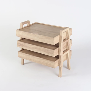 Nuevo artículo, soporte de comida de madera natural, Juego de 3 Bandejas para servir, vajilla para restaurantes, venta al por mayor de Vietnam - Product Image 5