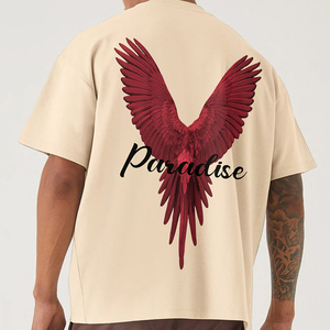 100% coton plaine surdimensionné respirant matériel hommes t-shirts nouveauté vêtements d'été hommes bouffée imprimé décontracté t-shirts - Product Image 2