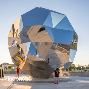Vincentaa Outdoor <strong>Garden</strong> <strong>Large</strong> Stainless Steel Sculpture Polyhedral Metal <strong>Ball</strong> Sculpture Custom Sculptures - Product Image 4