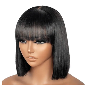 Perruque de cheveux chinois vierges de couleur naturelle en vrac droite sans colle de luxe produits de soin en gros avec dentelle transparente - Product Image 1